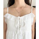 フラワーストレッチレースイレギュラーヘムキャミミニワンピース | moment+ | 詳細画像8