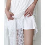 フラワーストレッチレースフロントスリットアシンメトリ―キャミワンピース | moment+ | 詳細画像10 