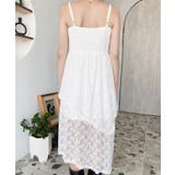 フラワーストレッチレースフロントスリットアシンメトリ―キャミワンピース | moment+ | 詳細画像14 