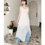 フラワーストレッチレースフロントスリットアシンメトリ―キャミワンピース | moment+ | 詳細画像16 