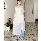 フラワーストレッチレースフロントスリットアシンメトリ―キャミワンピース | moment+ | 詳細画像19 