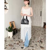 フラワーストレッチレースフロントスリットアシンメトリ―キャミワンピース | moment+ | 詳細画像21 