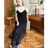 フラワーストレッチレースフロントスリットアシンメトリ―キャミワンピース | moment+ | 詳細画像29 