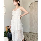 フラワーストレッチレースフロントスリットアシンメトリ―キャミワンピース | moment+ | 詳細画像5 