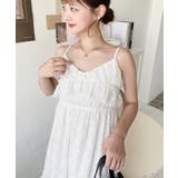 フラワーストレッチレースフロントスリットアシンメトリ―キャミワンピース | moment+ | 詳細画像6 