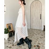 フラワーストレッチレースフロントスリットアシンメトリ―キャミワンピース | moment+ | 詳細画像7 