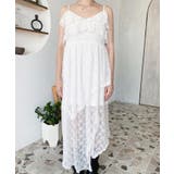 フラワーストレッチレースフロントスリットアシンメトリ―キャミワンピース | moment+ | 詳細画像8 