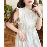 ドロストリボンショルダーフリルティアードシャツワンピース | moment+ | 詳細画像6 