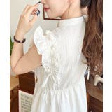 ドロストリボンショルダーフリルティアードシャツワンピース | moment+ | 詳細画像8 