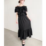 ブラック | 〈マルチWAY〉ショルダースリットクロスフリルセパレートワンピース | moment+