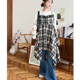 イレギュラーヘムチェック柄キャミワンピース | moment+ | 詳細画像12 