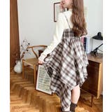 イレギュラーヘムチェック柄キャミワンピース | moment+ | 詳細画像18 