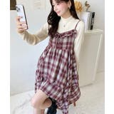 イレギュラーヘムチェック柄キャミワンピース | moment+ | 詳細画像25 