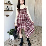 イレギュラーヘムチェック柄キャミワンピース | moment+ | 詳細画像29 