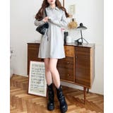 ワンポイントリボン刺繍長袖ポロワンピース | moment+ | 詳細画像10 