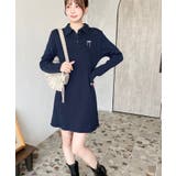 ワンポイントリボン刺繍長袖ポロワンピース | moment+ | 詳細画像15 