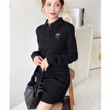 ワンポイントリボン刺繍長袖ポロワンピース | moment+ | 詳細画像6 