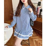 ダブルカラーレースフリルティアードシャツワンピース | moment+ | 詳細画像11