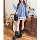 ダブルカラーレースフリルティアードシャツワンピース | moment+ | 詳細画像26 