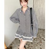 ダブルカラーレースフリルティアードシャツワンピース | moment+ | 詳細画像7