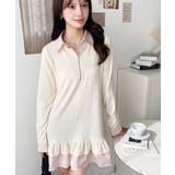 シャツドッキングフリルミニワンピース | moment+ | 詳細画像3