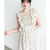 リネンライクドットペプラムフリルブラウスセパレートワンピース | moment+ | 詳細画像13