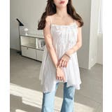 アシメヘムキャミチュニック コットンカラミレース | moment+ | 詳細画像5