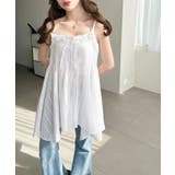 アシメヘムキャミチュニック コットンカラミレース | moment+ | 詳細画像6