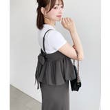 ＼すっきり見えの上品ワンピ◎／バックリボンバルーンペプラムキャミワンピース | moment+ | 詳細画像28 