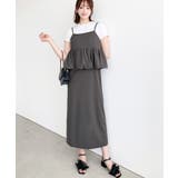 ＼すっきり見えの上品ワンピ◎／バックリボンバルーンペプラムキャミワンピース | moment+ | 詳細画像29 