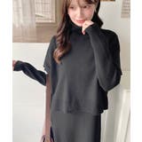 タートルネックベスト&クルーネック長袖ニットワンピース | moment+ | 詳細画像14