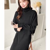 タートルネックベスト&クルーネック長袖ニットワンピース | moment+ | 詳細画像15