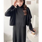 タートルネックベスト&クルーネック長袖ニットワンピース | moment+ | 詳細画像16