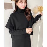 タートルネックベスト&クルーネック長袖ニットワンピース | moment+ | 詳細画像17