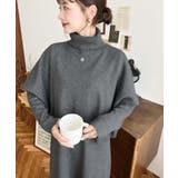 タートルネックベスト&クルーネック長袖ニットワンピース | moment+ | 詳細画像19