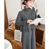 タートルネックベスト&クルーネック長袖ニットワンピース | moment+ | 詳細画像20