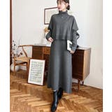 タートルネックベスト&クルーネック長袖ニットワンピース | moment+ | 詳細画像21