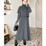 タートルネックベスト&クルーネック長袖ニットワンピース | moment+ | 詳細画像27