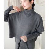 タートルネックベスト&クルーネック長袖ニットワンピース | moment+ | 詳細画像28