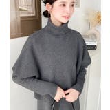 タートルネックベスト&クルーネック長袖ニットワンピース | moment+ | 詳細画像29