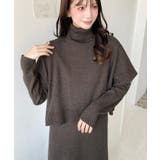 タートルネックベスト&クルーネック長袖ニットワンピース | moment+ | 詳細画像33