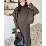 タートルネックベスト&クルーネック長袖ニットワンピース | moment+ | 詳細画像35