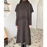 タートルネックベスト&クルーネック長袖ニットワンピース | moment+ | 詳細画像38