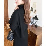 タートルネックベスト&クルーネック長袖ニットワンピース | moment+ | 詳細画像4