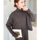 タートルネックベスト&クルーネック長袖ニットワンピース | moment+ | 詳細画像49