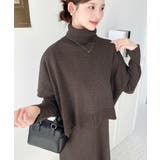 タートルネックベスト&クルーネック長袖ニットワンピース | moment+ | 詳細画像51