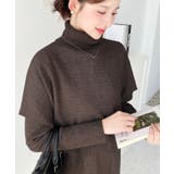 タートルネックベスト&クルーネック長袖ニットワンピース | moment+ | 詳細画像53