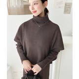 タートルネックベスト&クルーネック長袖ニットワンピース | moment+ | 詳細画像54