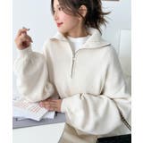 ハーフジップニットワンピース6G | moment+ | 詳細画像4 