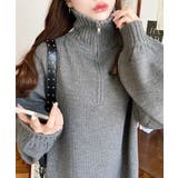 ハーフジップニットワンピース6G | moment+ | 詳細画像48 